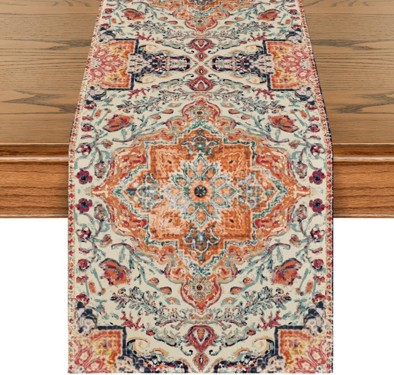 Boho Bohemia Style Orange Table Runner (Orange) 13" x 72", Table Runner